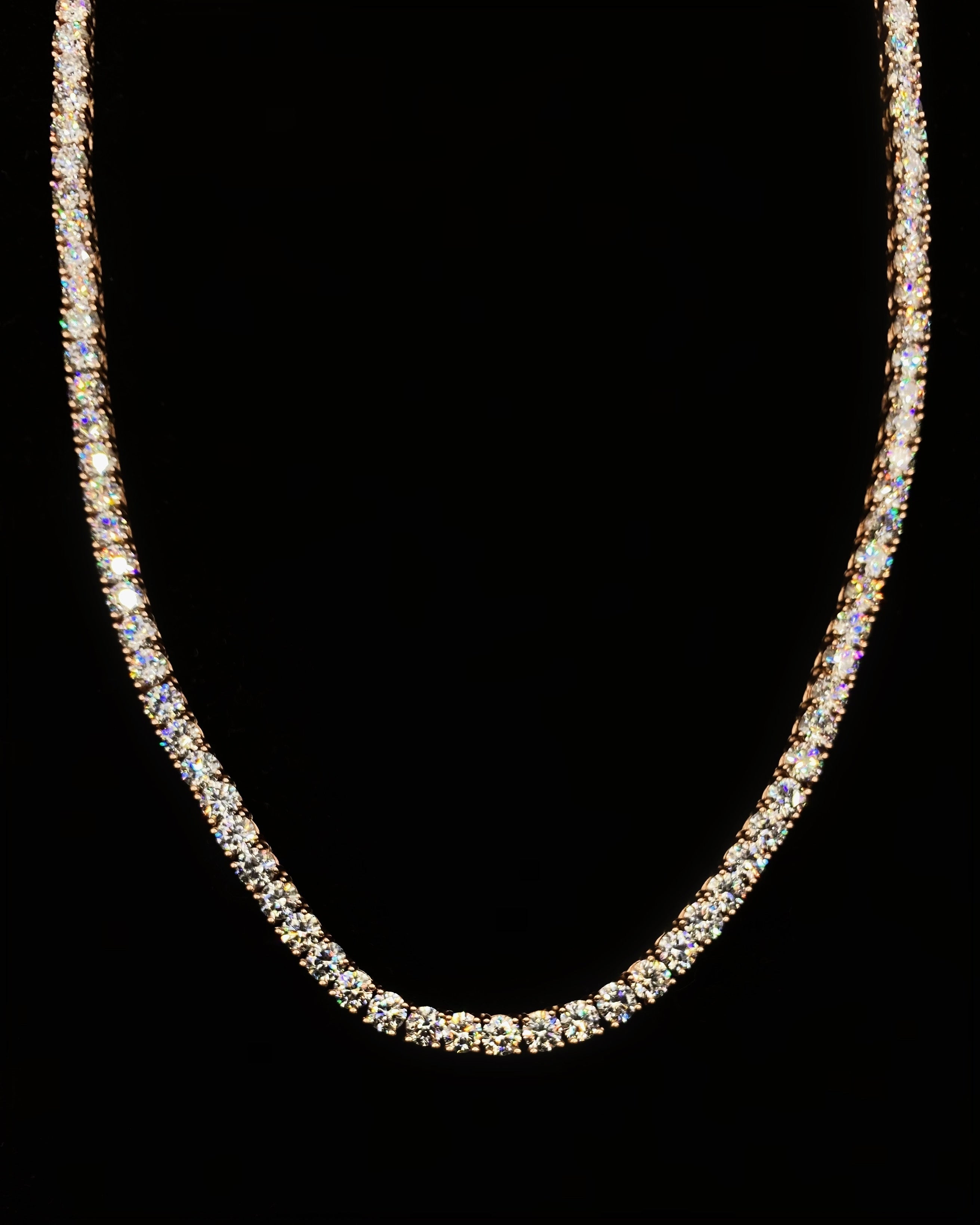 Diamond Tennis Necklace in Rose Gold- 5mm – The GLD Shop